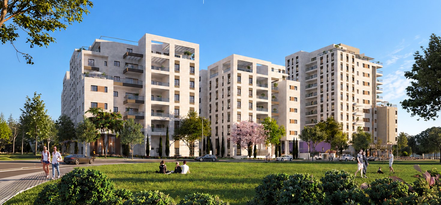 רייסדור נווה צבי — הדמיית הפרויקט ברובע הבינלאומי בלוד